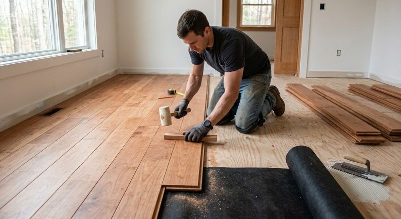 Cherry Floor Installation in Issaquah, WA