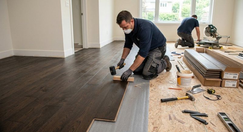 Dark Wood Floor Installation in Issaquah, WA