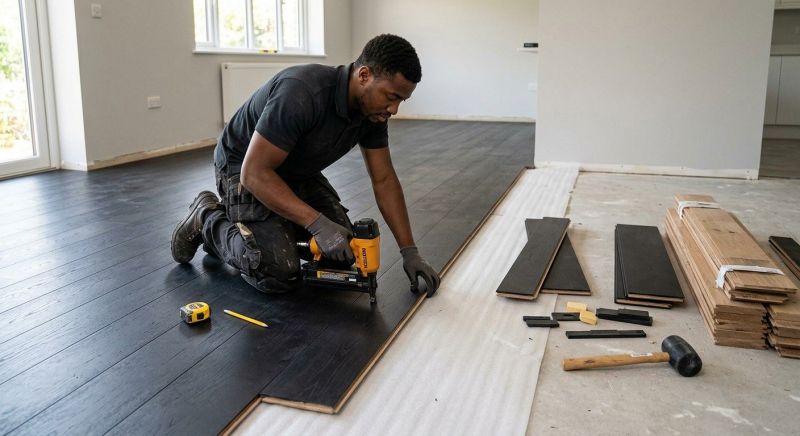Dark Wood Floor Installation in Issaquah, WA