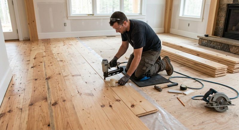 Pine Floor Installation in Issaquah, WA